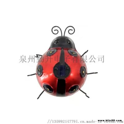 瓢蟲燈壁掛網(wǎng)紅光控太陽能燈甲殼蟲花園裝飾鐵藝仿真