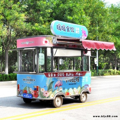 鏡面小吃車|國產電動小餐車|四輪電動餐車廠家|面食餐車|街景店車加工