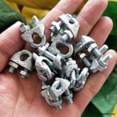 錦銳乾源  供應(yīng) 鋼絲繩卡頭 鍍鋅卡頭  鋼絲繩索具  M6 鋼絲卡 型號(hào)齊全