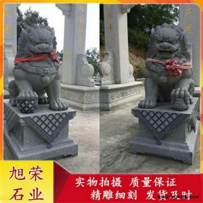 石雕獅子定做 大理石瑞獸石獅子 門口擺放石雕獅子寓意
