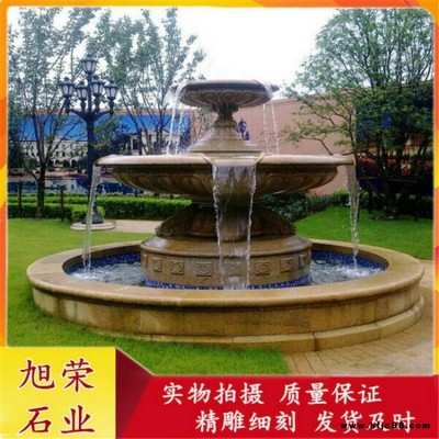 花崗巖石雕景觀水缽 黃金麻石噴泉 園林石雕水缽造型圖片
