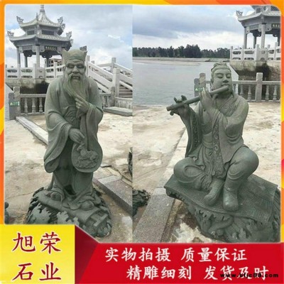 景區石雕八仙 花崗巖青石八仙過海 蓬萊神話人物石雕八仙雕塑