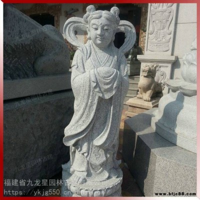 定做善財龍女石雕童子石雕送子觀音福建石雕佛像廠家
