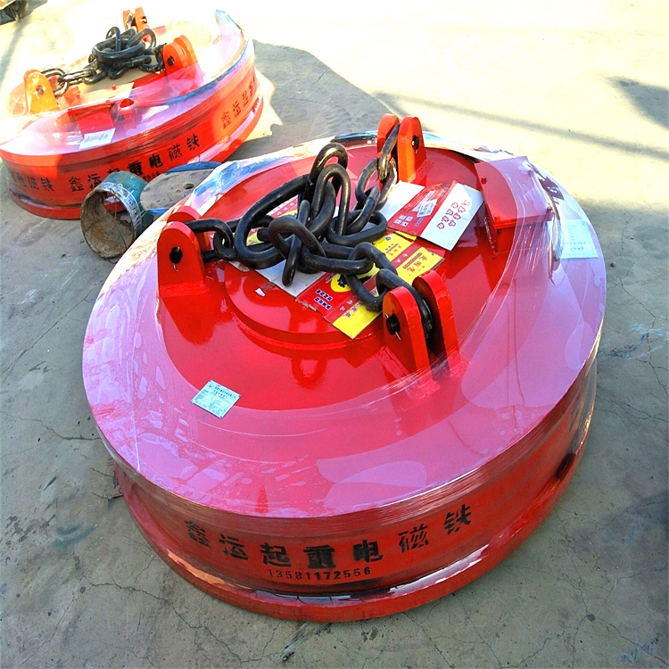 吸盤式電磁鐵廠家 鑫運 MW5-70L生產定做廢鋼液壓電磁鐵 自發電帶電磁吸盤示例圖13