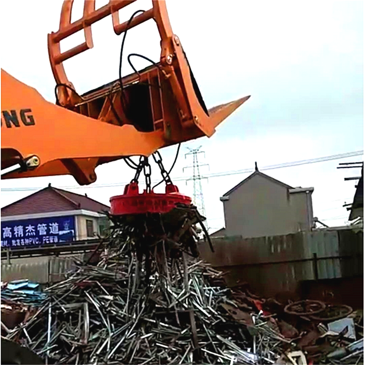 吸盤式電磁鐵廠家 鑫運 MW5-70L生產定做廢鋼液壓電磁鐵 自發電帶電磁吸盤示例圖17