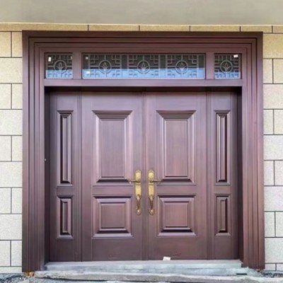 鄉(xiāng)村大門自建房雙開門農村別墅防盜門家用庭院門中式對開門安全門