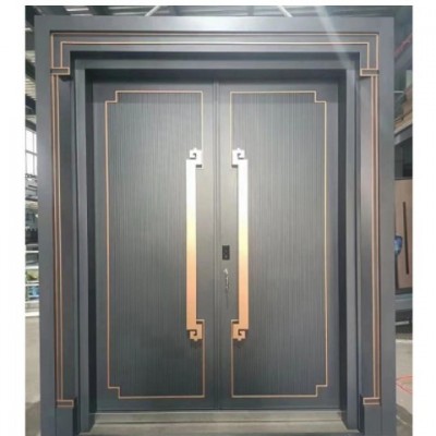 輕奢鑄鋁門防盜門家用別墅大門子母門入戶門庭院門豪華安全門銅門
