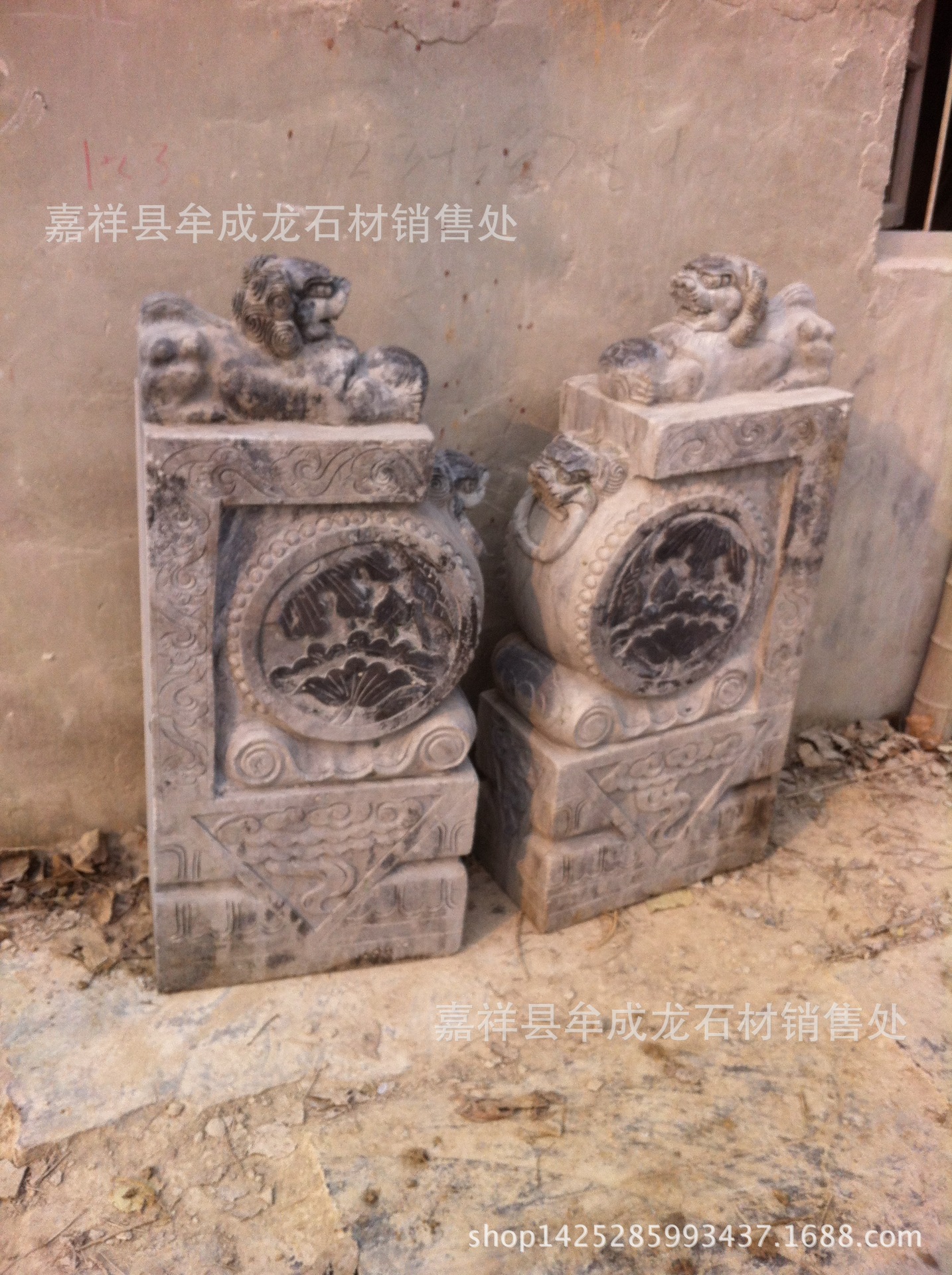 廠家供應優質青石仿古石雕 仿古抱鼓石示例圖21