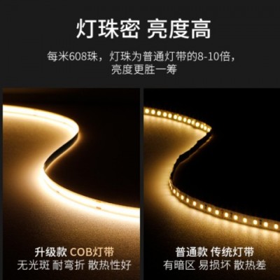 三棵松24V雙色智能燈帶COB變光條形線條燈流水軟燈條批發(fā)LED燈