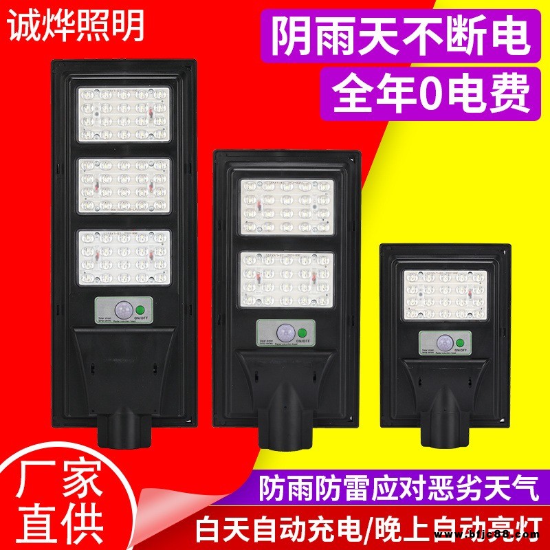 一體化太陽能路燈 太陽能LED路燈 農村戶外庭院燈 家用感應壁燈