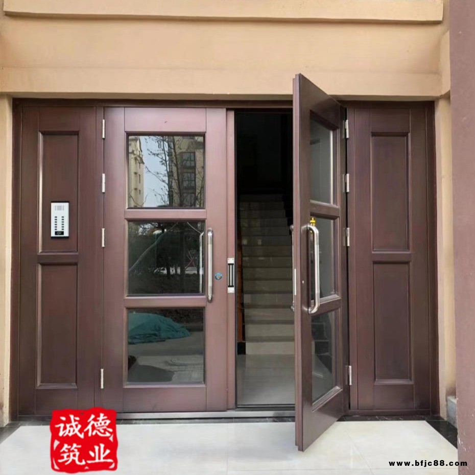 膠州誠德筑業(yè)防盜對(duì)講門全新拉手樓宇門密碼單元門廠家售后
