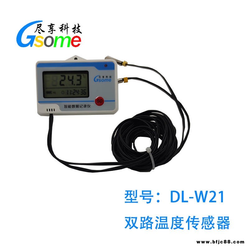 冷鏈溫度記錄儀DL-W21盡享科技GSOME小型記錄儀 雙溫記錄儀 冷鏈運輸醫藥驗證倉儲檔案室實驗室畜牧養殖   雙路