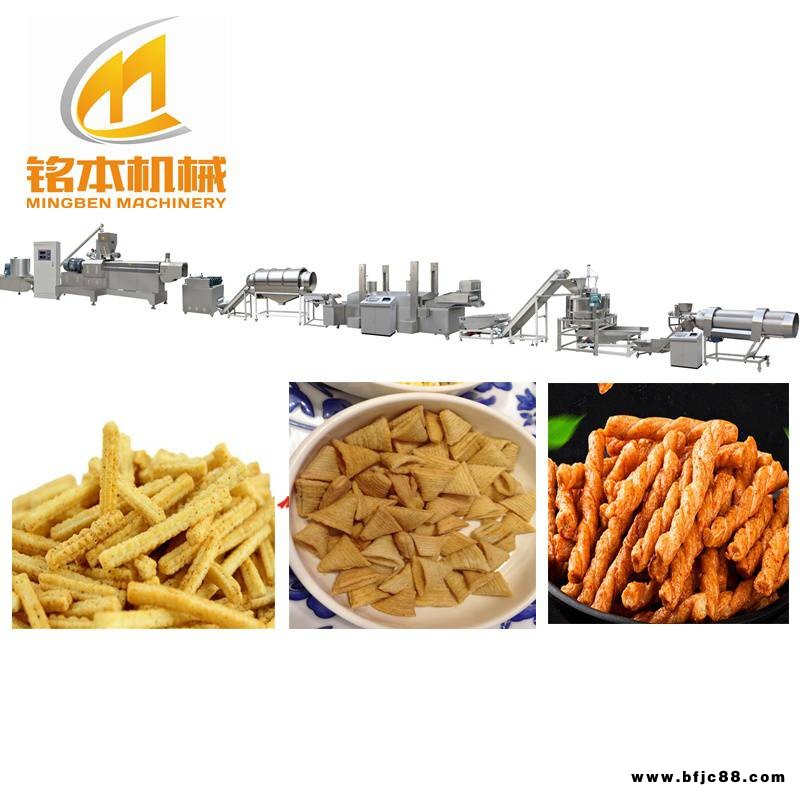 妙脆角沙拉條鍋巴小麻花魷魚卷油炸面食膨化食品生產線
