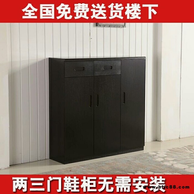 簡約現代實木鞋柜黑色橡木皮餐邊柜隔斷玄關鞋柜間廳柜儲物柜隔斷