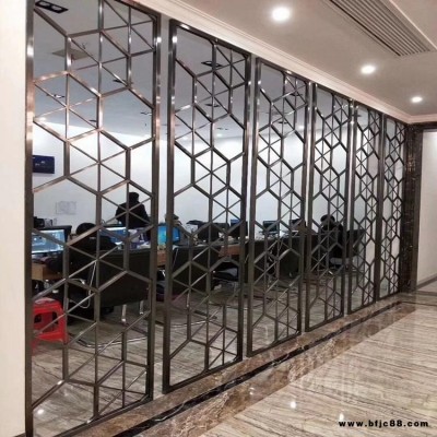 客廳屏風隔斷 不銹鋼屏風 玫瑰金不銹鋼屏風 黑鈦金不銹鋼玄關隔斷