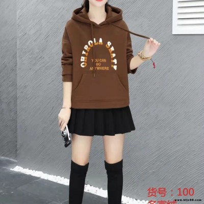 柏菲特冬21加絨衛衣廣州女裝批發市場 品牌折扣女裝尾貨  工廠折扣店女裝貨源