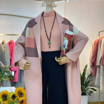 21冬新款雙面呢大衣品牌折扣女裝批發 杭州四季青服飾直播貨源