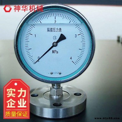 膜片式壓力表品牌保證 神華防腐膜片式壓力表原廠供應