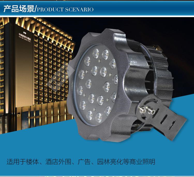 LED泛光燈54W 戶(hù)外led投光燈 18W防水廣告投射燈 24W36W 聚光燈示例圖3