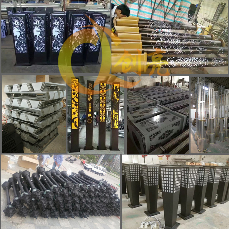 生產實拍 歐式庭院燈  led庭院景觀燈 生產廠家 多種燈頭隨心搭配示例圖3
