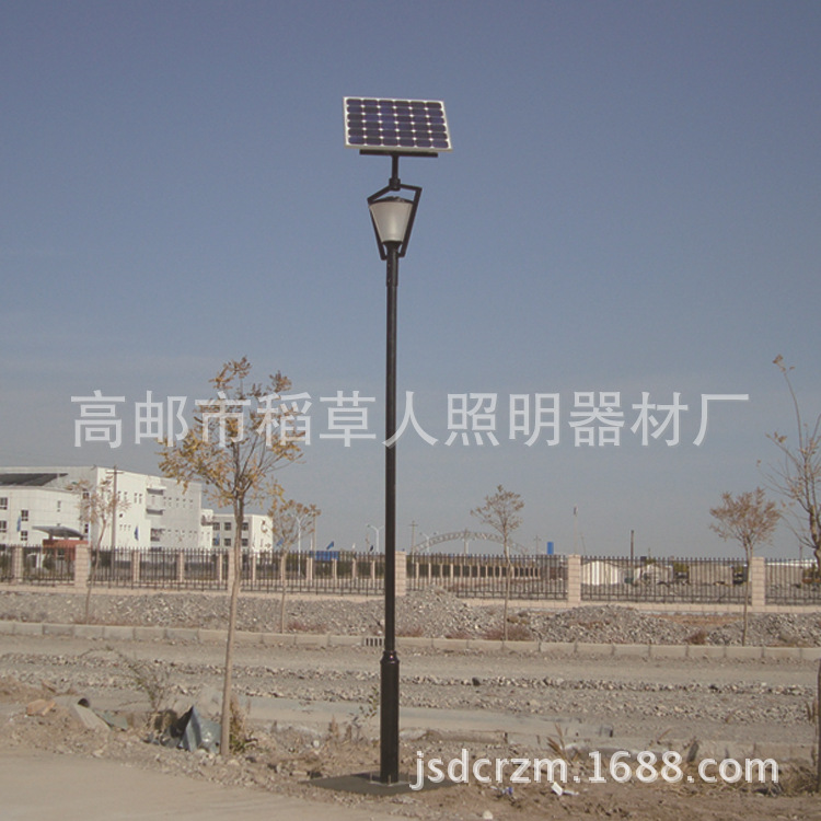 3.5米大型不銹鋼雙臂太陽(yáng)能庭院燈，花園別墅鋁仿古壓鑄景觀燈示例圖6