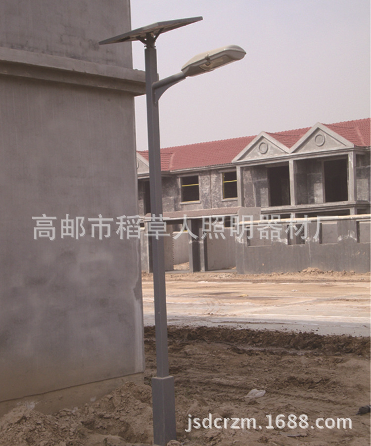 3.5米大型不銹鋼雙臂太陽(yáng)能庭院燈，花園別墅鋁仿古壓鑄景觀燈示例圖3