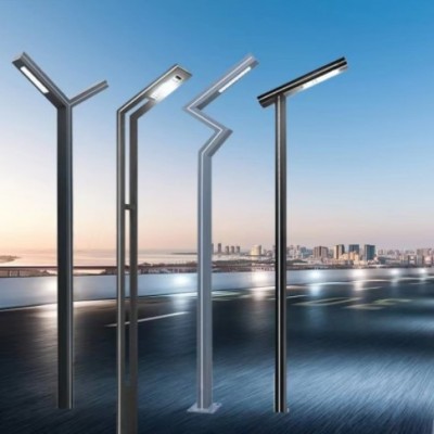 戶外太陽能庭院燈現代廣場LED景觀燈小區公園別墅3米鋁型材7字燈