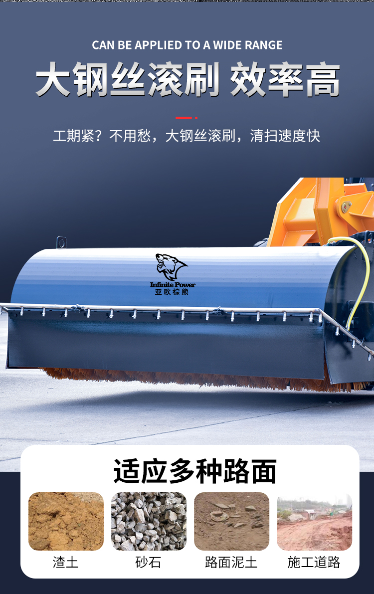 裝載機改裝掃地機 亞歐重工 S930清掃機 攪拌站場地掃地車 水穩(wěn)清掃車 工程工地清掃車示例圖4