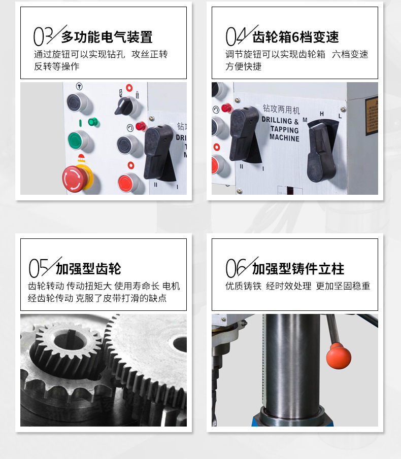 浙江西菱齒輪式鉆攻兩用機全系列ZS-40-ZS-40P齒輪式高效機床示例圖3
