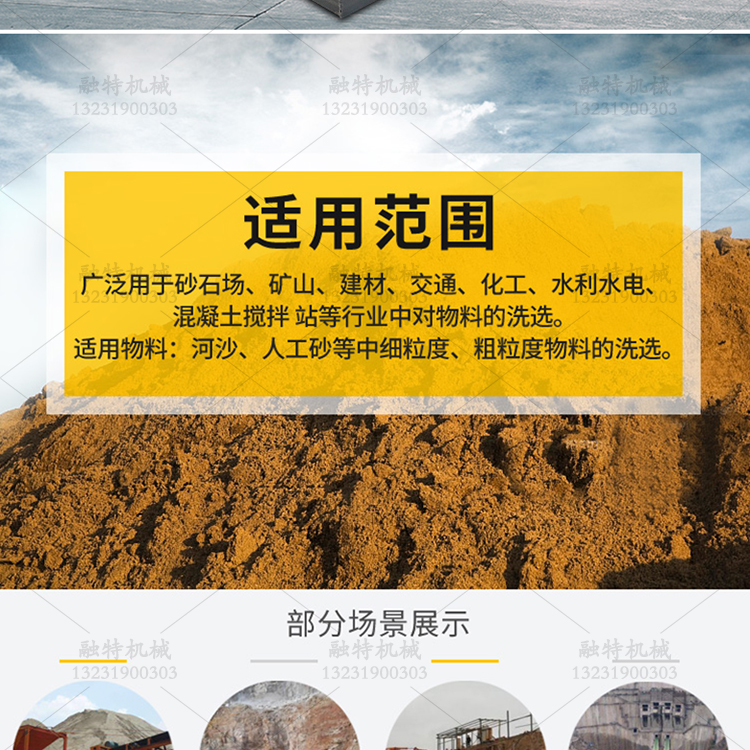 新型節水大型輪斗洗沙機設備 沙場礦石專用水洗全自動螺旋洗砂機示例圖2
