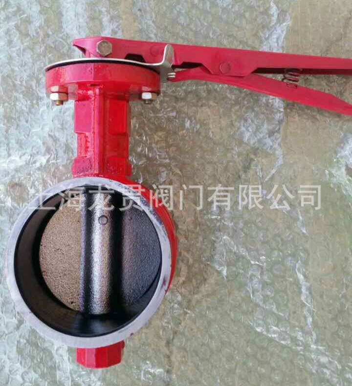 廠家直銷D81X手柄溝槽蝶閥 消防卡箍式 軟密封溝槽信號蝶閥大體示例圖9
