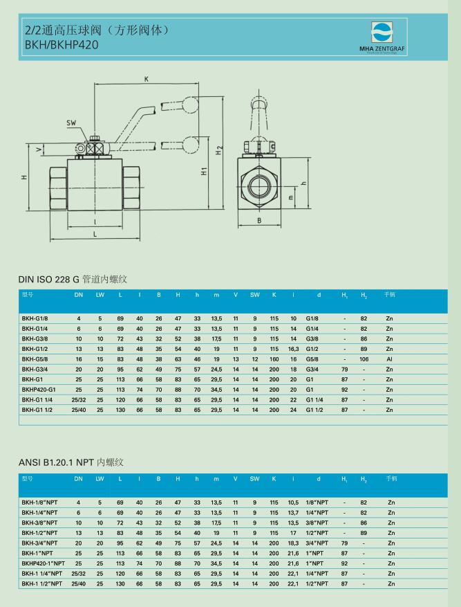 德國MHA手動球閥，直通閥門BKH DN10 NPT3/8 PN500 1928 192A示例圖4