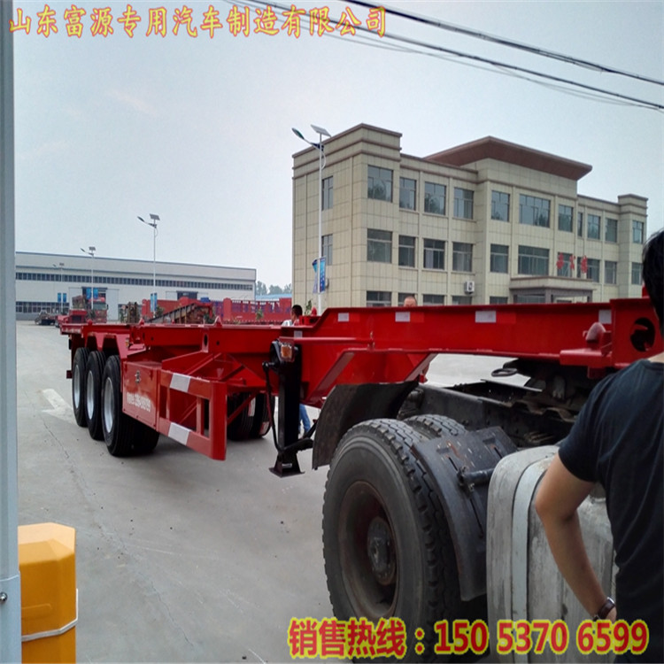 骨架式集裝箱半掛車 危化品罐箱骨架運輸車 集裝箱龍骨式車盤架子