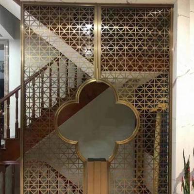 酒店賓館裝飾不銹鋼金屬屏風(fēng) 激光雕花鏤空別墅庭院背景墻隔斷