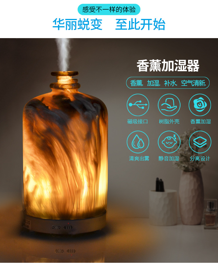 樹脂水墨風(fēng)景畫香薰加濕器 跨境電商專供家用迷你香薰機(jī)工廠私模示例圖18