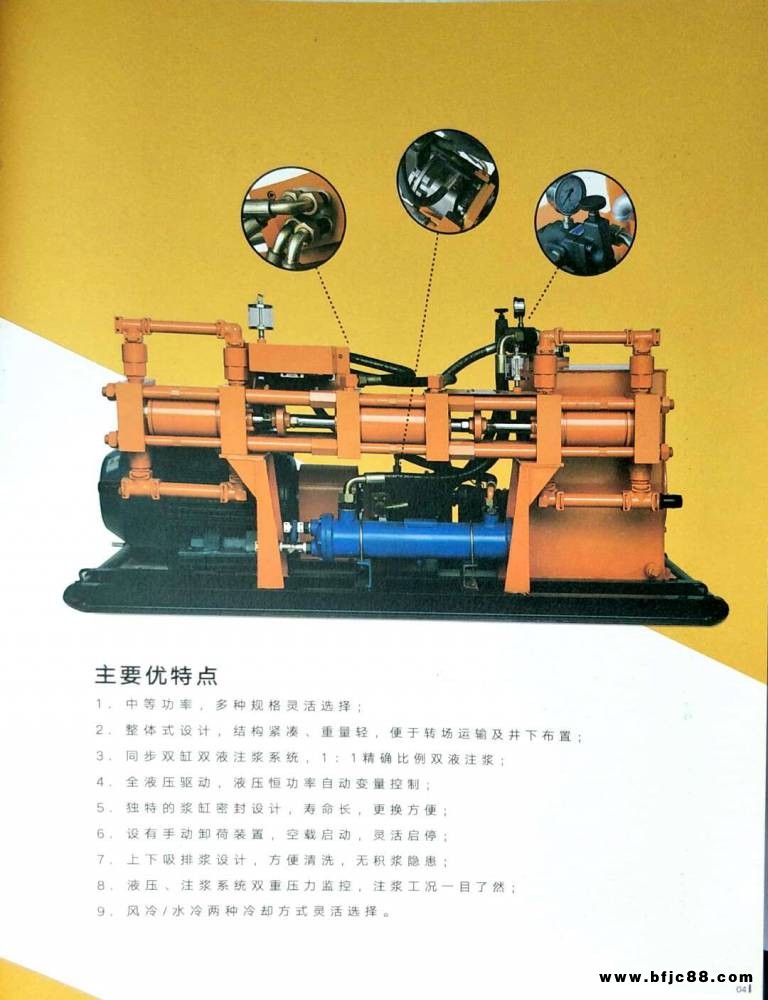 ZBYSB210/8-15液壓注漿泵ZBYSB190雙液注漿泵