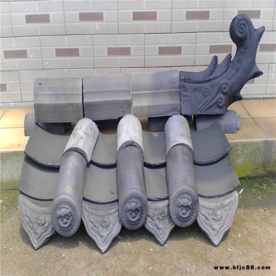 廠家直銷 古建筑寺廟門頭瓦仿古脊瓦剛領(lǐng) 配件瓦 青瓦 古建青瓦   翹角 廠家定做