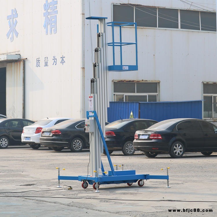 鋁合金升降機現貨4-10米單柱雙柱鋁合金升降機移動式高空作業平臺NLL0.1-10移動液壓升降平臺濟南牛力