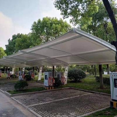 車棚圖片大全 鋼結構  延灝膜結構棚 全國直銷