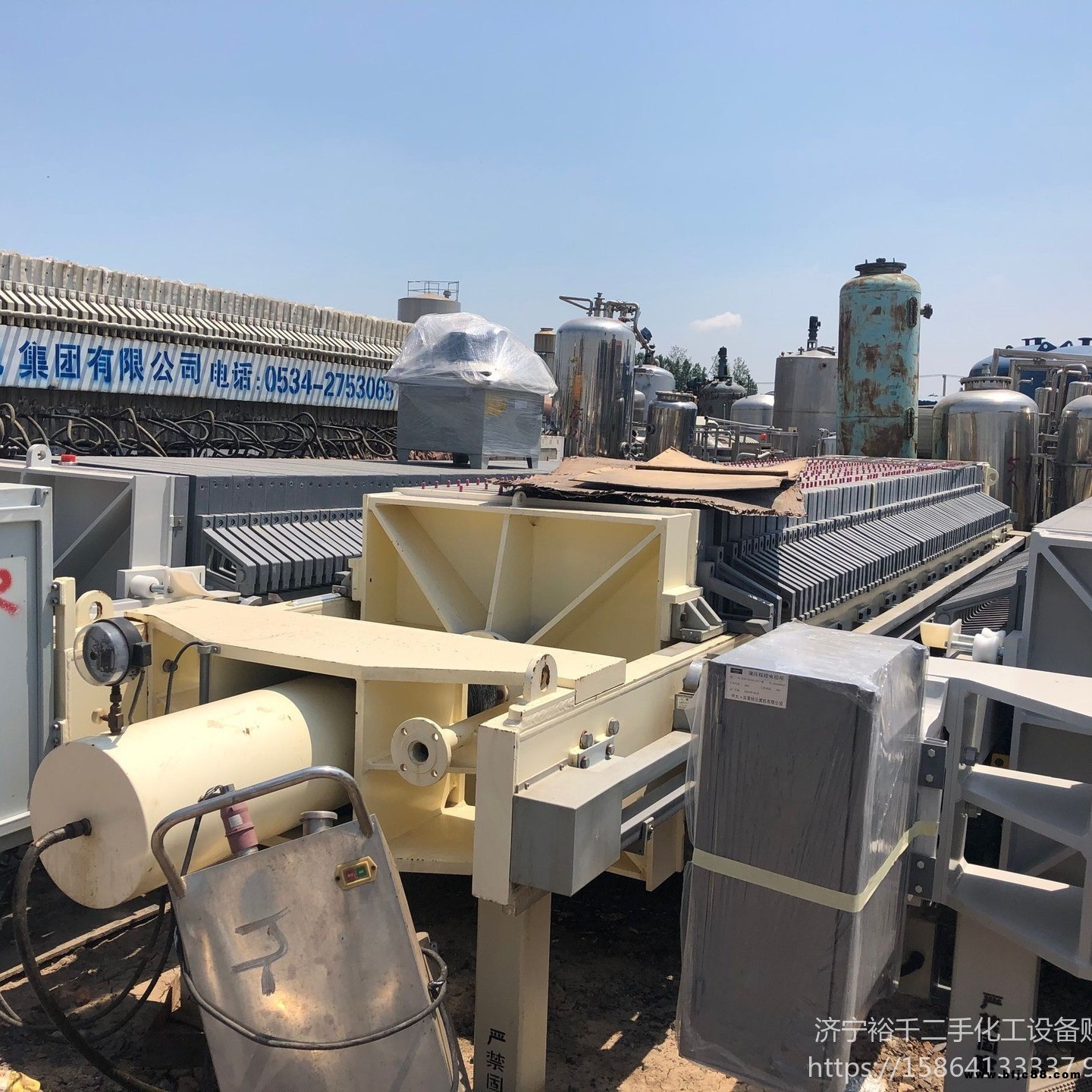 出售二手小型板框壓濾機  二手20平方板框壓濾機價格 裕千設備二手25平方板框過濾機