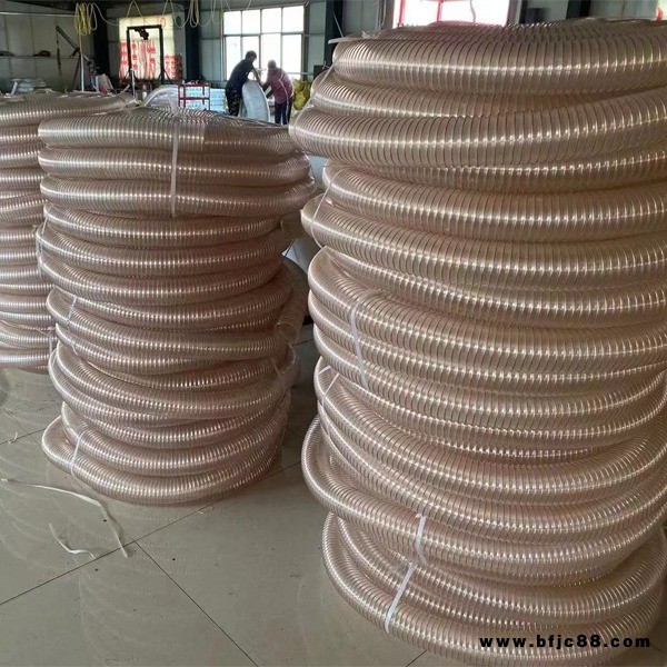 pu鋼絲軟管 聚氨酯吸塵管 透明波紋管 內(nèi)嵌鍍銅鋼絲伸縮透明管 通風(fēng)排氣橡膠管