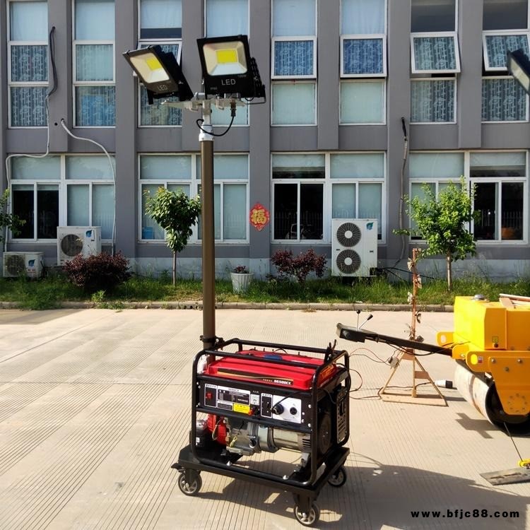 自動升降工作燈 led移動照明車4*1000W 柴汽油發(fā)電應(yīng)急防汛施工移動照明車HS6-4DT