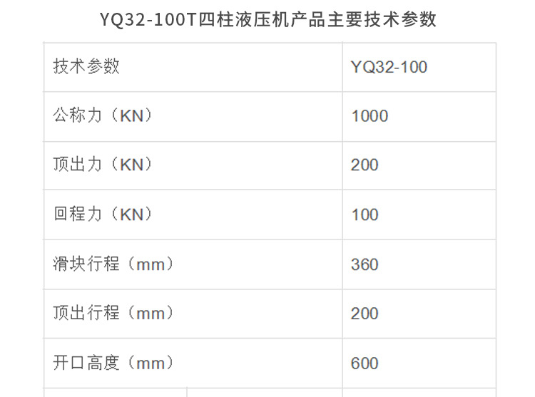 YQ32-100T四柱液壓機(jī) 金屬拉伸機(jī)冷壓力機(jī)液壓機(jī) 定制四柱液壓機(jī)示例圖3